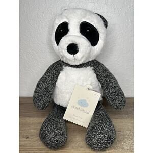 Target Panda Bear Black White Plush Animal 2017 13" Cloud Island Knit